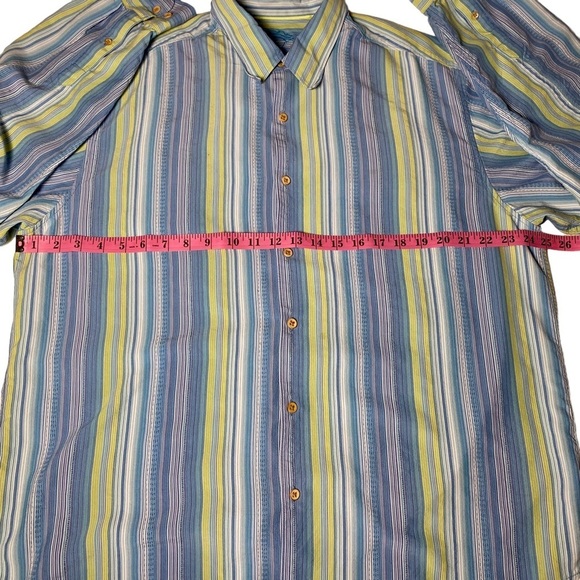 Vintage‎ Tommy Bahama Striped Long Sleeve Button Down Silk Shirt Men’s XL - Picture 10 of 13
